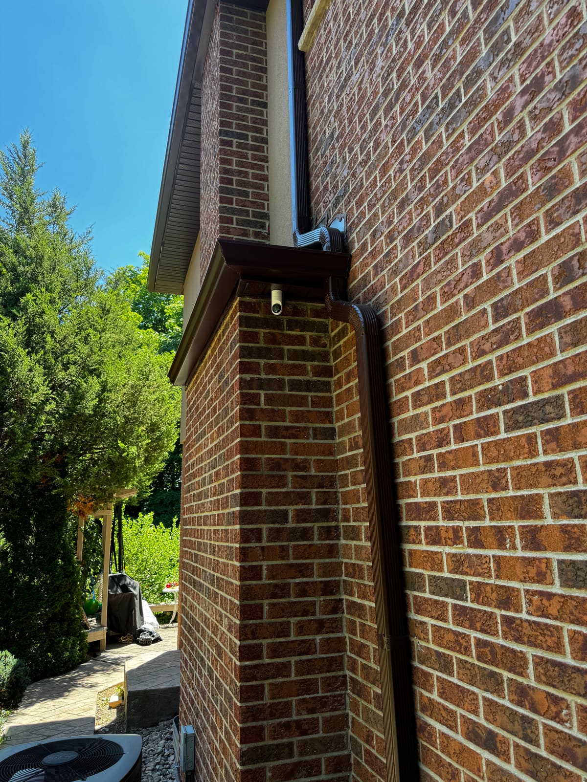 Security Camera Installation on a Brick Home