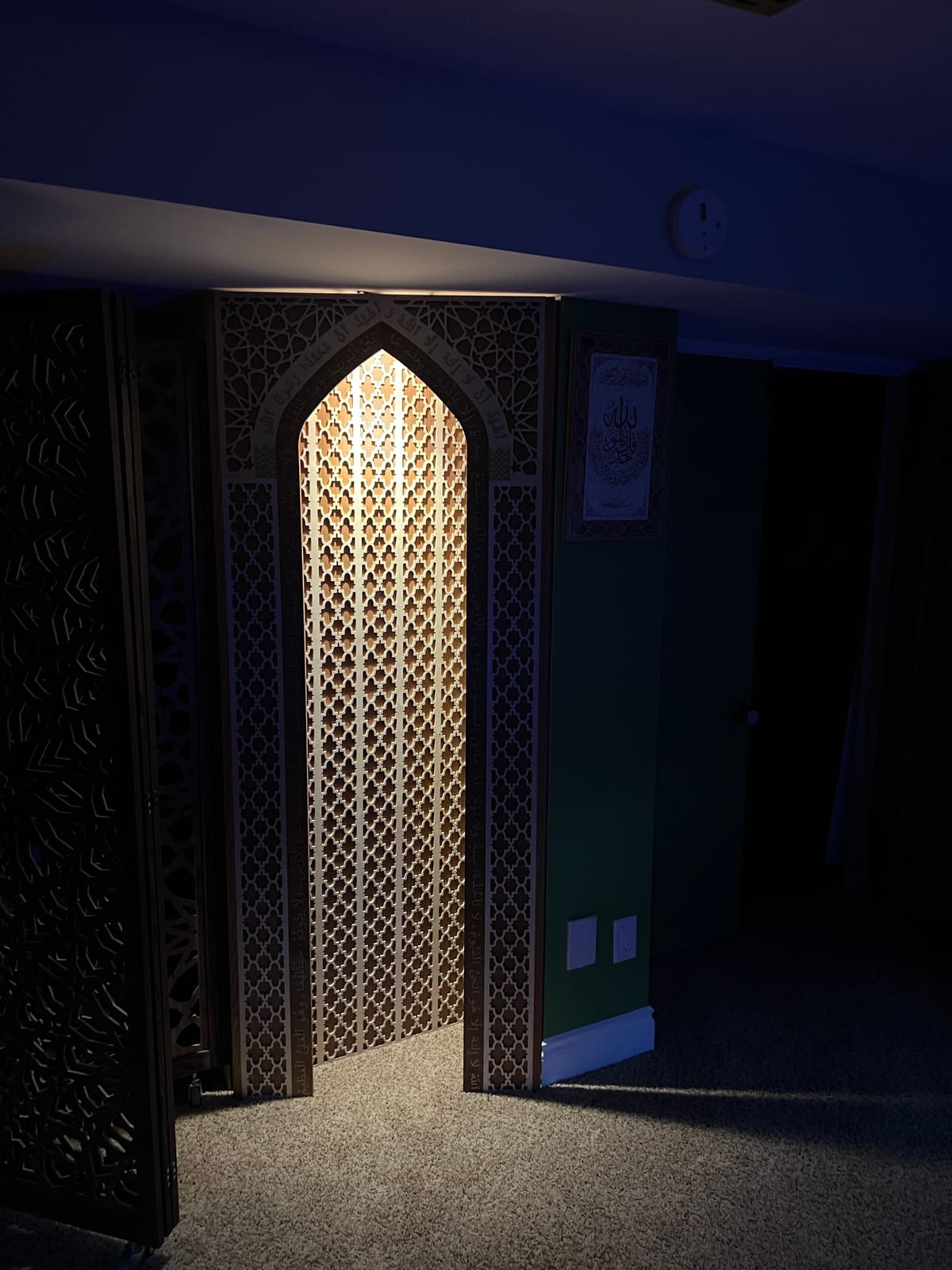 The mihrab glowing at night